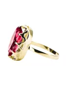 Пръстен Рубин 14K жълто злато Винтидж бижута vrc253y